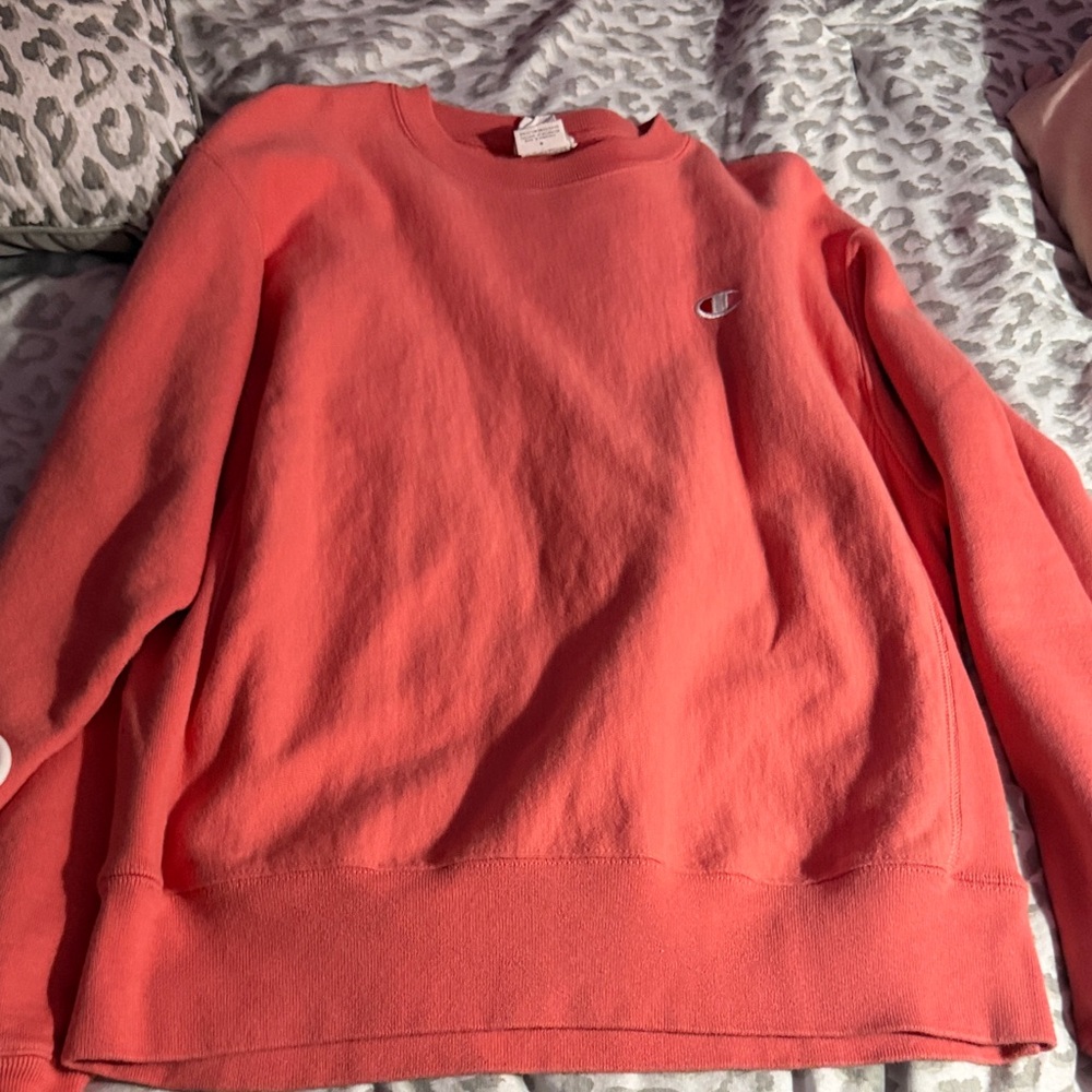 Champion Women's Vibrant Coral Crew Neck Sweater